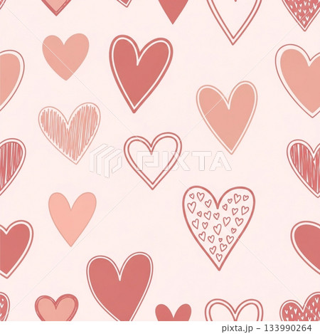 可愛いハートのイラスト 133990264