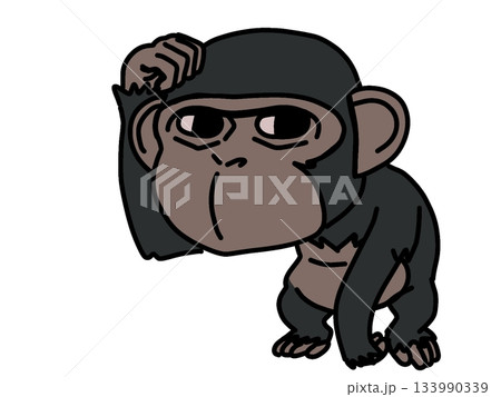 チンパンジー デフォルメイラスト 133990339
