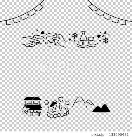 雪見酒ができる温泉旅館アイキャッチ素材 133990481