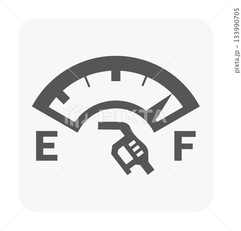 Fuel Gauge & Pump Vector Icon 133990705