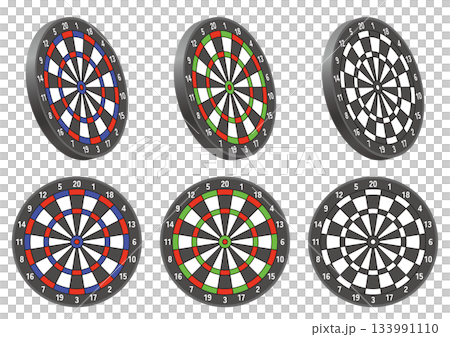 様々な形のダーツボード、的ベクターイラストのセット 133991110