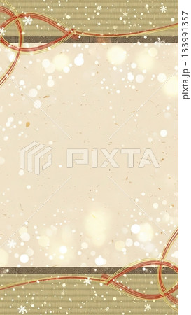 和風ベージュ紙テクスチと畳畳のシンプル背景 133991357