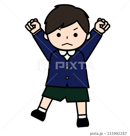 怒って両手を上げる男の子 怒って両手を上げる男の子 133992287