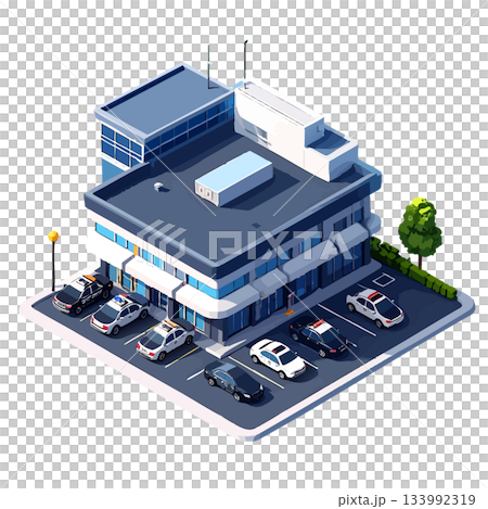 方形房間/警察局圖像工作場景圖示素材 133992319