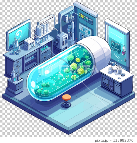 正方形ルーム・ラボ風、研究室デザイン、仕事・お店向けアイコン・挿絵素材 133992370