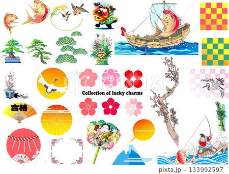 日本の縁起物のコレクション-02 133992597