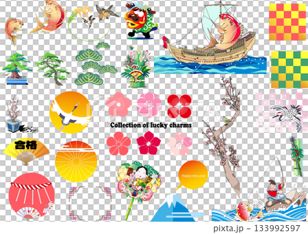 日本の縁起物のコレクション-02 133992597