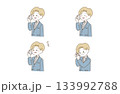 電話を受けるビジネスマンセット 133992788