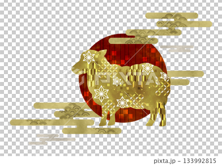 日本花紋綿羊與第一道陽光 133992815