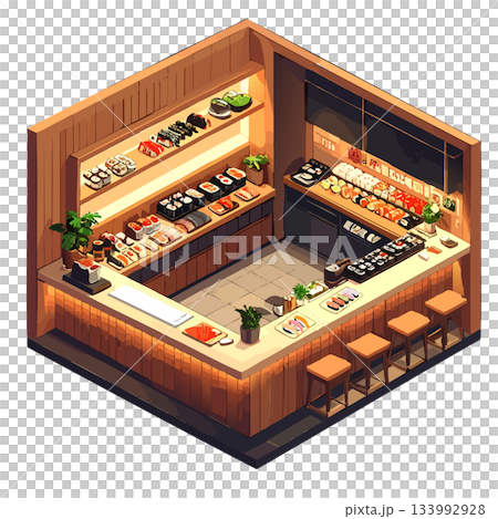 方形日式廚房圖片，餐廳和工作相關插圖圖標 133992928