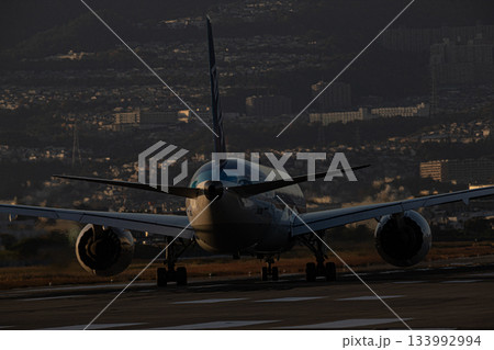 ANA 旅客機 夕日 ANA 旅客機 夕日 133992994