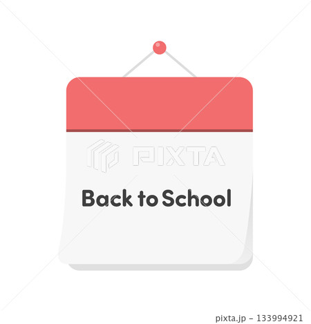 Back to Schoolの文字入りのカレンダーのアイコン - 新学期や始業式、休み明けのイメージ 133994921