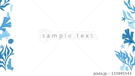 海草と海の生き物のバナー 海草と海の生き物のバナー 133995543