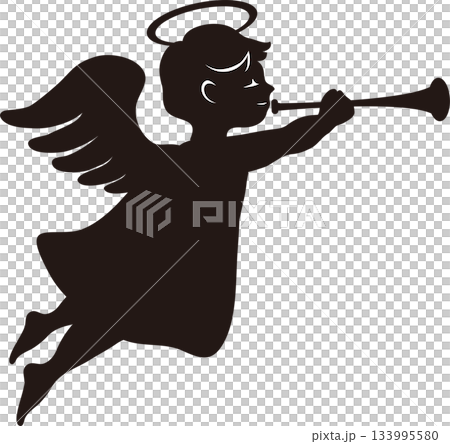 飛翔天使剪影，聖誕裝飾材料 133995580