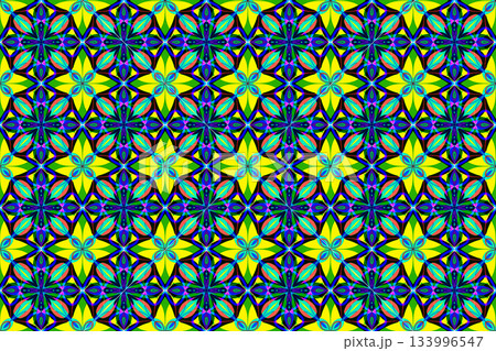 万華鏡のようなモザイク風シームレス模様 3-10 133996547