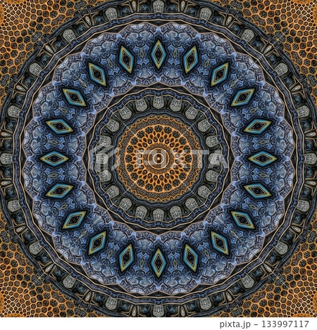 Turkish Islamic ornamental boho Pattern. Luxury Persian Mandala Tile Art & Ornate Middle Eastern mystic Ornament Design 133997117