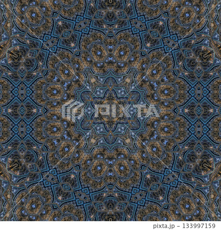 Turkish Islamic ornamental boho Pattern. Luxury Persian Mandala Tile Art & Ornate Middle Eastern mystic Ornament Design 133997159