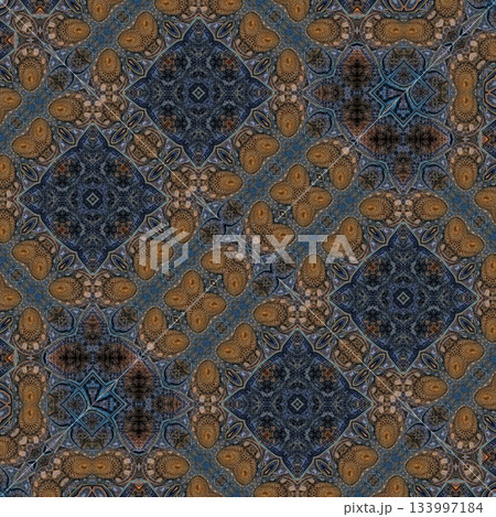 Turkish Islamic ornamental boho Pattern. Luxury Persian Mandala Tile Art & Ornate Middle Eastern mystic Ornament Design 133997184