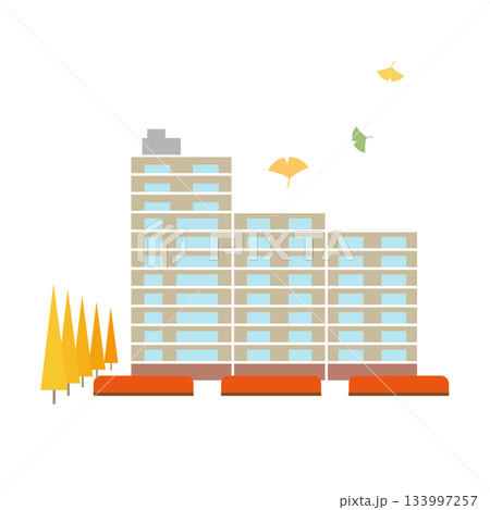 秋のマンションの風景 秋のマンションの風景 133997257