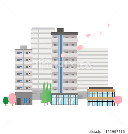 春の街の風景 133997316