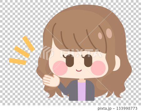 Girl with fluffy hair (suit/guide) Girl with fluffy hair (suit/guide) 133998773