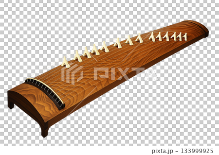 Illustration of a traditional Japanese musical instrument, Koto Illustration of a traditional Japanese musical instrument, Koto 133999925