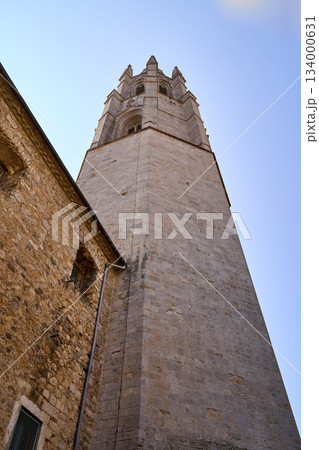 A Tower of the cathedral of Santa Maria in Girona, Catalonia Spain. A Tower of the cathedral of Santa Maria in Girona, Catalonia Spain. 134000631