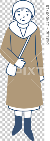 Senior woman wearing a winter coat Senior woman wearing a winter coat 134000718