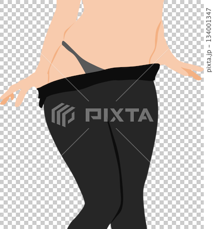 Illustration of a woman's legs taking off jeans Illustration of a woman's legs taking off jeans 134001347