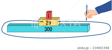 ハインリッヒの法則のグラフィック素材イラスト	 134001398