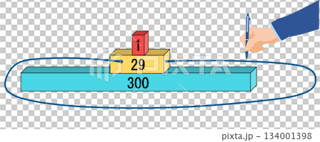 ハインリッヒの法則のグラフィック素材イラスト	 134001398