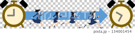 一位女商人加班的插圖 一位女商人加班的插圖 134001454