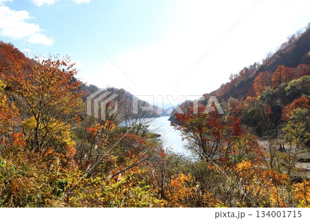 秋の田子倉湖／福島県南会津郡 只見町 134001715