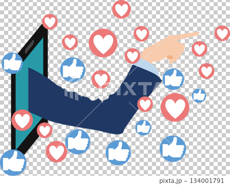 影響者圖形素材插圖 134001791