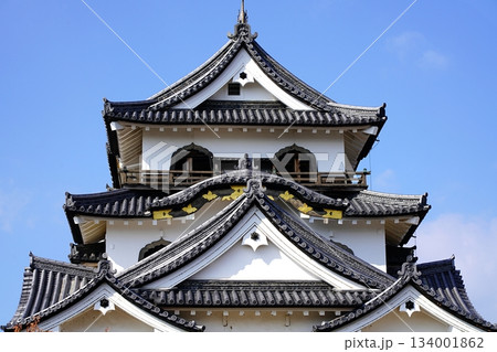 滋賀 彦根 彦根城 本丸にある天守(東南方向から、拡大)(晩秋) 滋賀 彦根 彦根城 本丸にある天守(東南方向から、拡大)(晩秋) 134001862