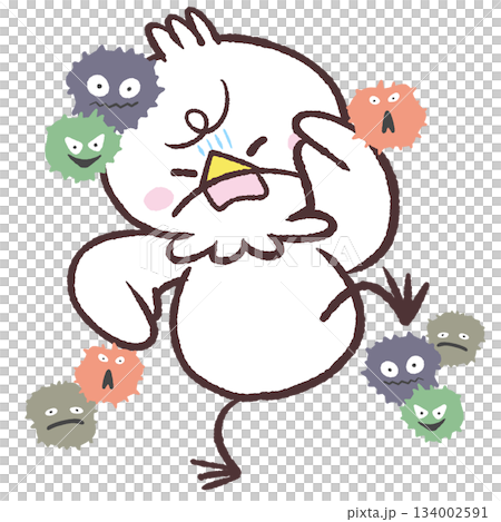 一幅白鳥遭受病毒攻擊的插圖 134002591