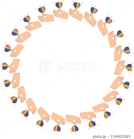 Heart lgbt frame. Heart, love, romance or valentine's day heart. Artistic lgbtq red heart love empty template 134002883