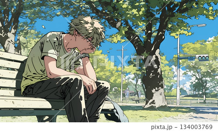 5月病の若い男子大学生