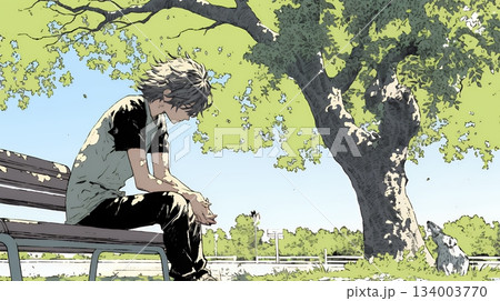 5月病の若い男子大学生