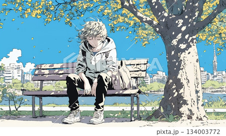 5月病の若い男子大学生