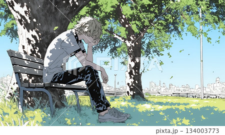 5月病の若い男子大学生