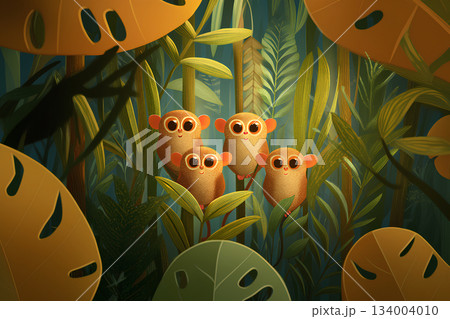 森の中のメガネザル(アニメ調)まみおデザイン癒しの動物シリーズ 森の中のメガネザル(アニメ調)まみおデザイン癒しの動物シリーズ 134004010