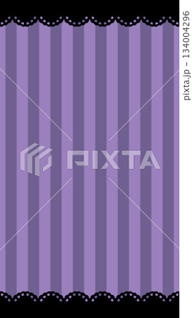 かわいい黒ハートレースのストライプ壁紙　縦16:9サイズ 134004296