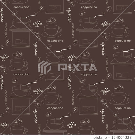 coffee seamless pattern coffee seamless pattern 134004328