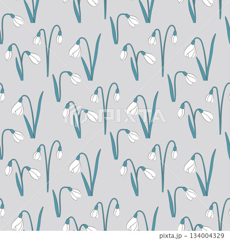 snowdrop seamless pattern snowdrop seamless pattern 134004329