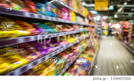 デジタルテクノロジーで進化する未来型スーパーマーケット 134005508