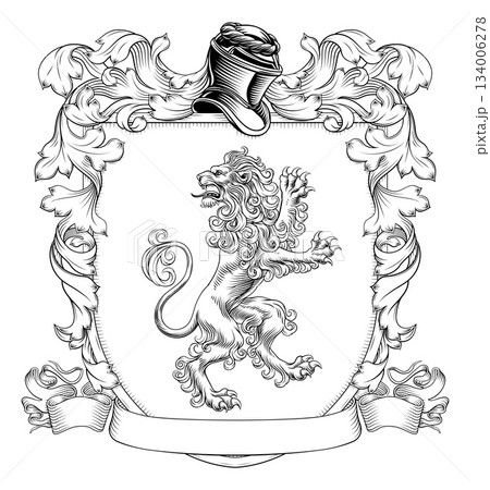 Coat of Arms Crest Lion Family Heraldic Shield 134006278