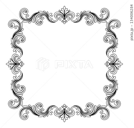 Filigree Heraldic Crest Motif Floral Pattern Frame Filigree Heraldic Crest Motif Floral Pattern Frame 134006284
