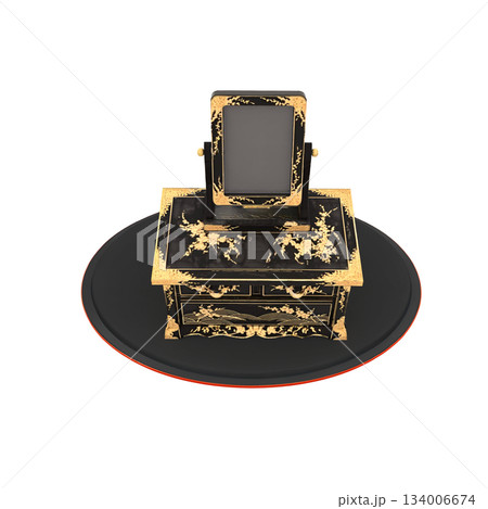 桃の節句のひな祭りの雛人形飾りの鏡台 桃の節句のひな祭りの雛人形飾りの鏡台 134006674