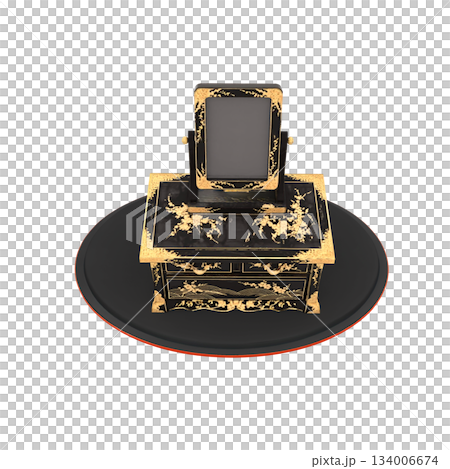 桃の節句のひな祭りの雛人形飾りの鏡台 桃の節句のひな祭りの雛人形飾りの鏡台 134006674